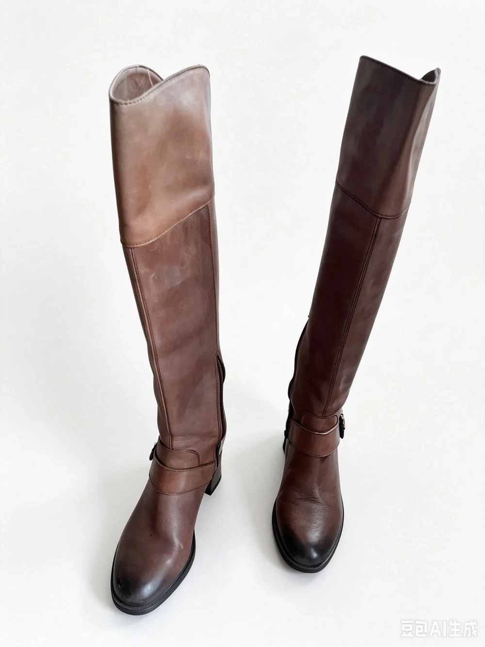Vince Camuto Burnished Ombré Brown Leather just Over-the-Knee Riding Boots Size6